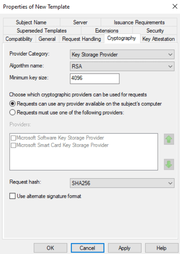 OCSP Template cyrptography