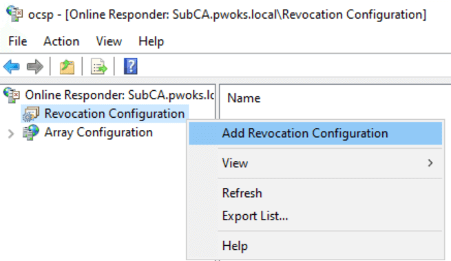 Add Revocation Configuration