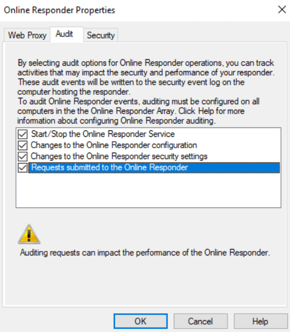Responder Properties - Audit